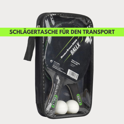 BALLX® Table Tennis Racket Set DoubleStrike 2000 including bag & balls [PRO Carbon] - Professional Table Tennis Racket Set - Table Tennis Set - Table Tennis Racket - Table Tennis Paddles - Carbon Racket