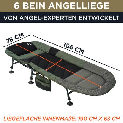 Q-Tac Carp Bed [Stable, Comfortable & Easy to Clean] - Fishing bed with extra-large mud feet, camp bed, carp fishing bed, camping bed