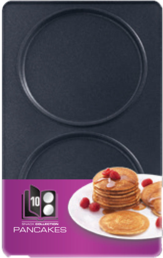 Tefal Snack Collection Plate Pancake Tray Number 10, compatible with Tefal SW85XX Snack Collection, convenient storage box, includes recipe book, dishwasher safe, black, XA8010.