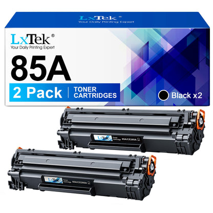 LxTek CE285A 85A compatible toner for HP Laserjet P1102W P1102 M1212NF M1132MFP M1217NFW M1212 M1132 M1210 M1210MFP P1109 (Black, 2-Pack)