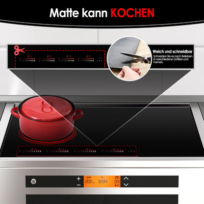 KitchenRaku Large Induction Protection Mat, Silicone Induction Cooktop Protection Mat (magnetic) Cooktop Scratch Protection for Induction Stove, Multifunctional Silicone Mats (61x53cm, Pure Black)