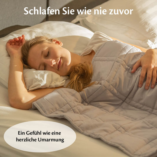 Ella Weighted Blanket 150x200 7kg - Anti Stress Therapy Blanket - Heavy blanket made of 100% cotton - Bed cover for deep sleep and better recovery - Weighted Blanket - For men & women weighing 55-85kg.