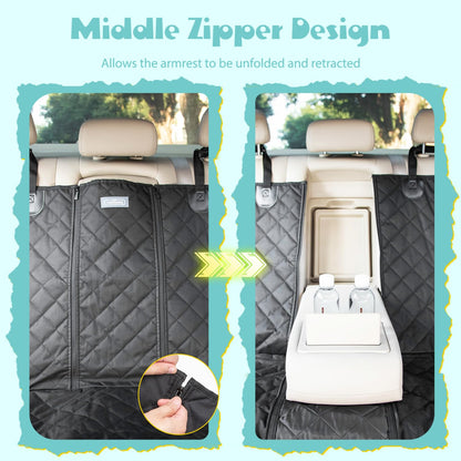 Nobility Dog Blanket for Car Back Seat Waterproof, Armrest Compatible Car Seat Covers for Dogs, Scratch-Resistant Dog Car Seat Cover for Back Seat, 137 x 121cm Universal Dog Car Mat for Back Seat