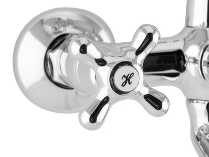 PaulGurke's Nostalgia Retro Bathtub Faucet Mixer with Shower Head Two-Handle Mixer Tub Filler Faucet