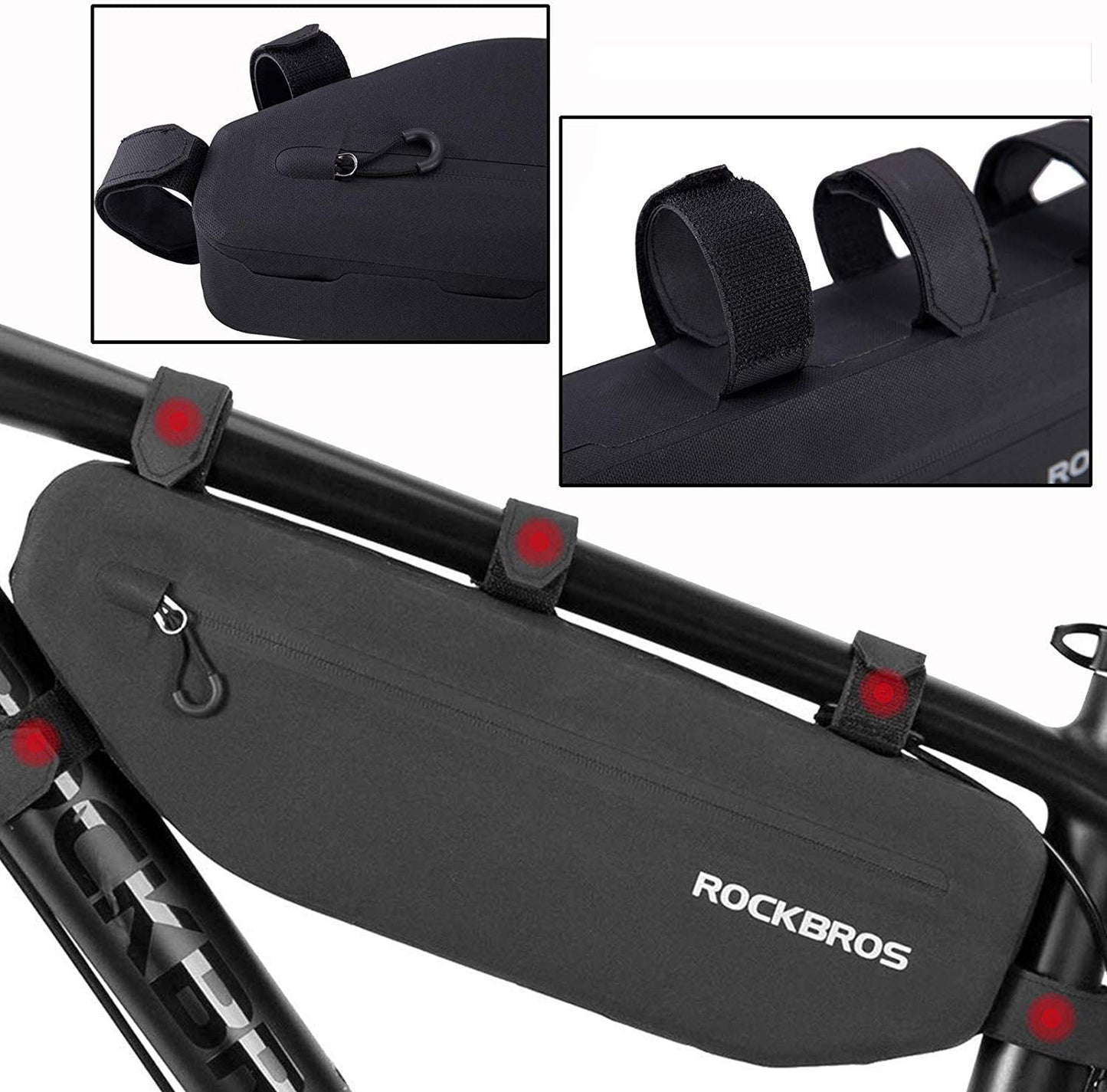 ROCKBROS bike frame bag waterproof triangle bag approx. 3L black