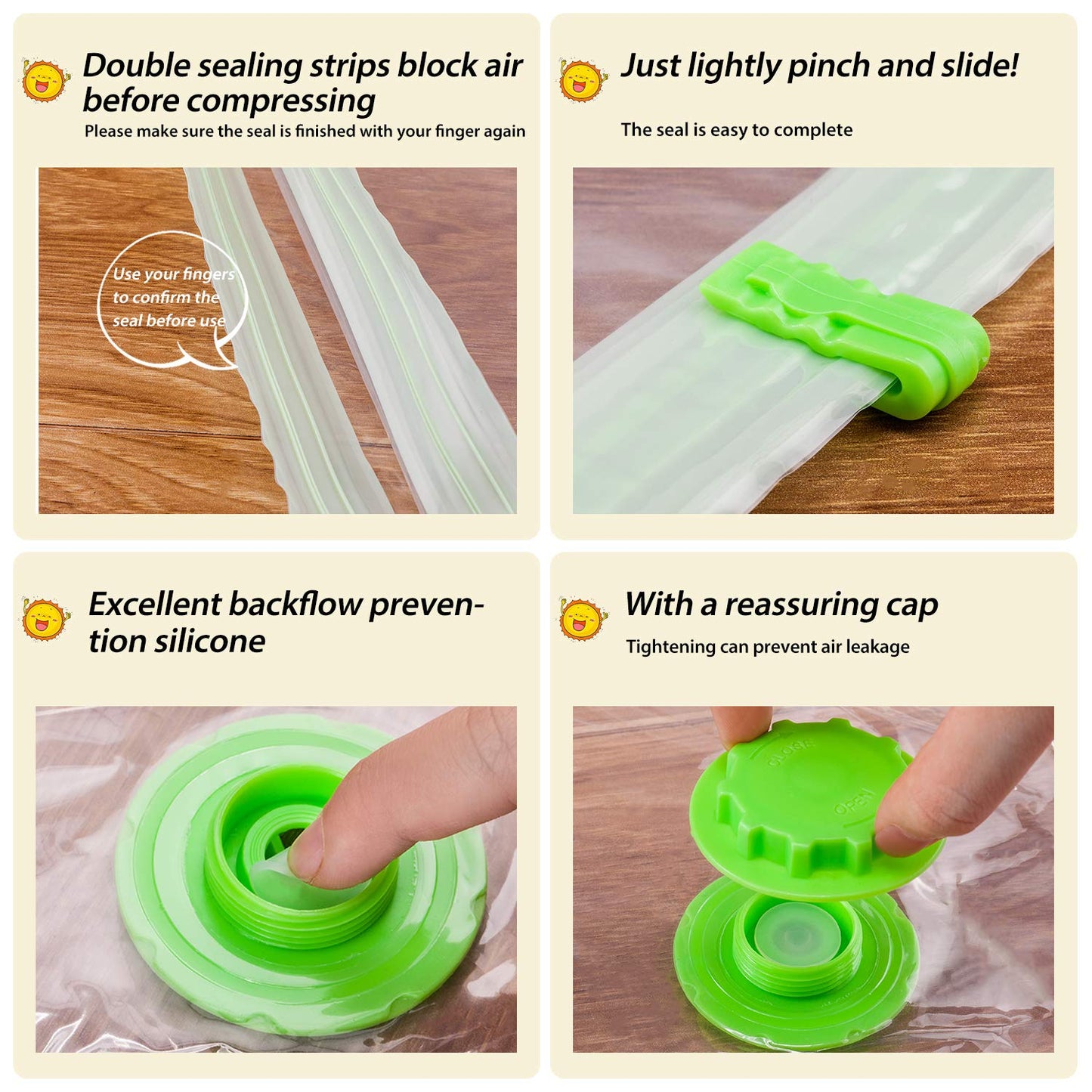 Opaza XXL Vacuum Bags for Comforters, 4-pack Extra Large [130 x 100 cm] Vacuum Bags for Clothing, Jumbo Extra Large Vacuum Bags (4 pieces)