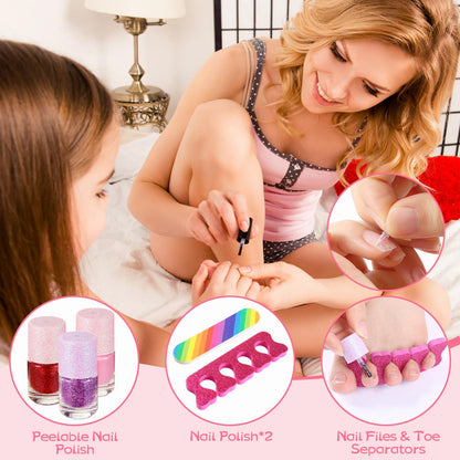 SLEMAKO Kids Makeup Set for Girls, 29PCS Washable Makeup Case for Girls, Halloween Christmas Birthday Gifts for Girls 3 4 5 6 7 8 9 10 Years