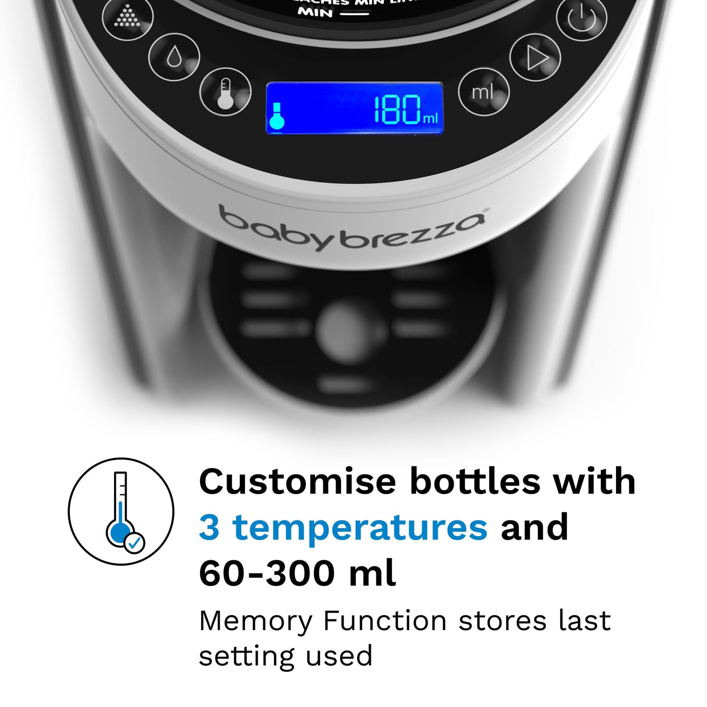 Baby Brezza Formula Pro Advanced - Automatic Bottle Maker - Mixes formula & water perfectly at the push of a button - 3 temperatures - For all bottles & powders - BPA-free - White/Black
