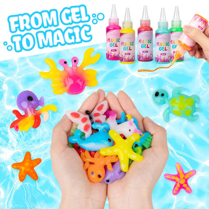 Eleanore's Diary Water Elf Kit, Magical Water Gel Toy, Creative magical elf water toy with 12 magic gel and 12 molds, Water painting sets for children 5 6 7 8 9 years old
