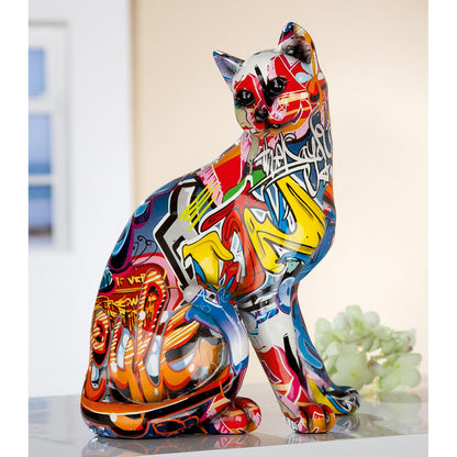 Casablanca - Cat figure decoration - Pop Art - Cat gifts - Sculpture - Height 29 cm - Width 21 cm