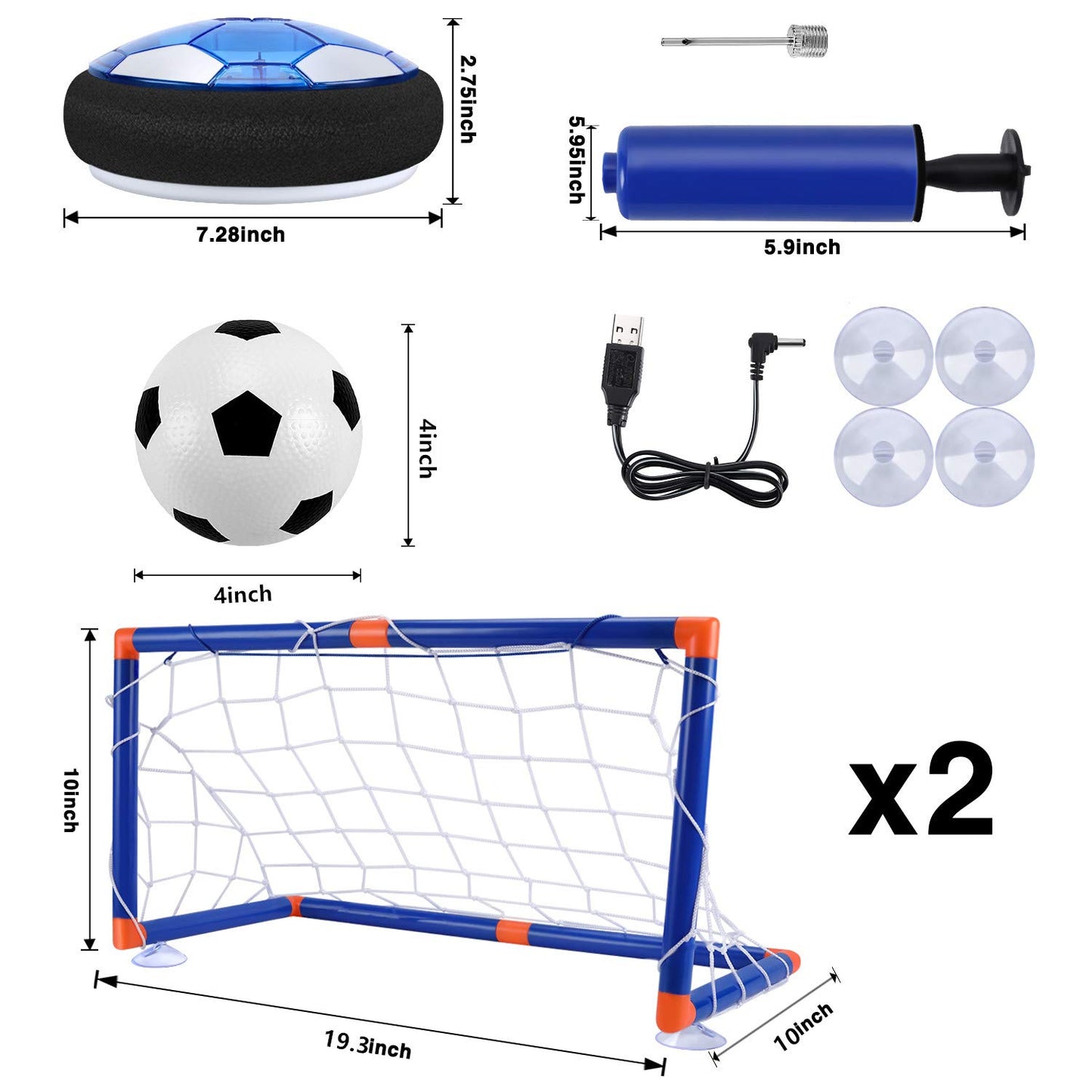 SUNACE Air Power Soccer Kids Toy - Hover Ball with Powerful LED Lighting and Foam Bumpers for Indoor Outdoor Play, Toy for Boys and Girls Hover Ball Game Kids