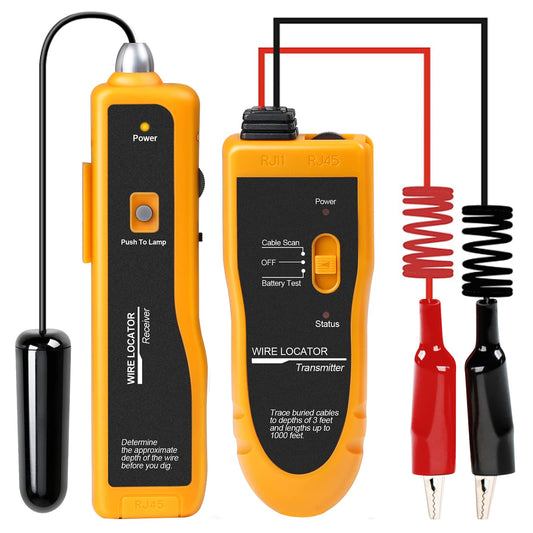 Kolsol F02 underground cable locator, cable locator with headphones, cable tester for pet fence cables, buried cables, irrigation control wires.