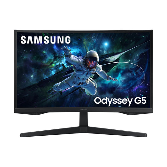 Samsung Odyssey G55C Curved Gaming Monitor, 27 inches, VA panel, 2560 x 1440 pixels, 1000R radius, HDR10, AMD FreeSync, 165 Hz refresh rate, 1ms response time (MPRT)