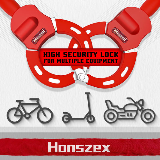 Honszex Scooter lock, scooter locks, theft protection, 92 cm, colorful handcuff lock, bicycle locks, high security with key, accessory for e-scooter, e-bike