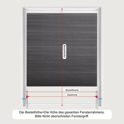 WOLTU Honeycomb Pleated Shade without Drilling Darkening Thermal Double Pleated Shade Clamp Fix Two-Tone 75x200 cm Dark Grey-White, Pleated Folding Blind Sun, Sight & Sound Protection, Venetian Blind Pleated Blind for Window & Door