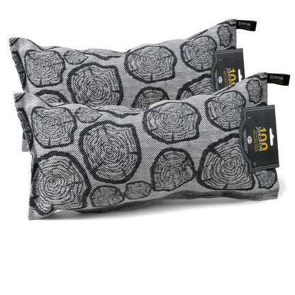 Jokipiin Premium Sauna Pillow 2X Pine white/black 40x22 cm - 100% Made in Finland - Linen & Cotton - Oeko-Tex Certified - Wellness headrest & neck pillow for sauna spa & relaxation.