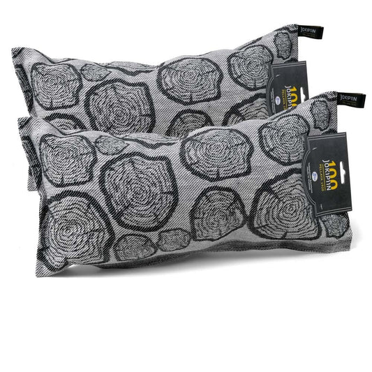 Jokipiin Premium Sauna Pillow 2X Pine white/black 40x22 cm - 100% Made in Finland - Linen & Cotton - Oeko-Tex Certified - Wellness headrest & neck pillow for sauna spa & relaxation.
