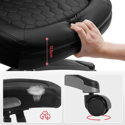 WOLTU office chair 440lbs, ergonomic desk chair, executive chair with headrest and armrests, height adjustable office chair for office conference room, faux leather, black.