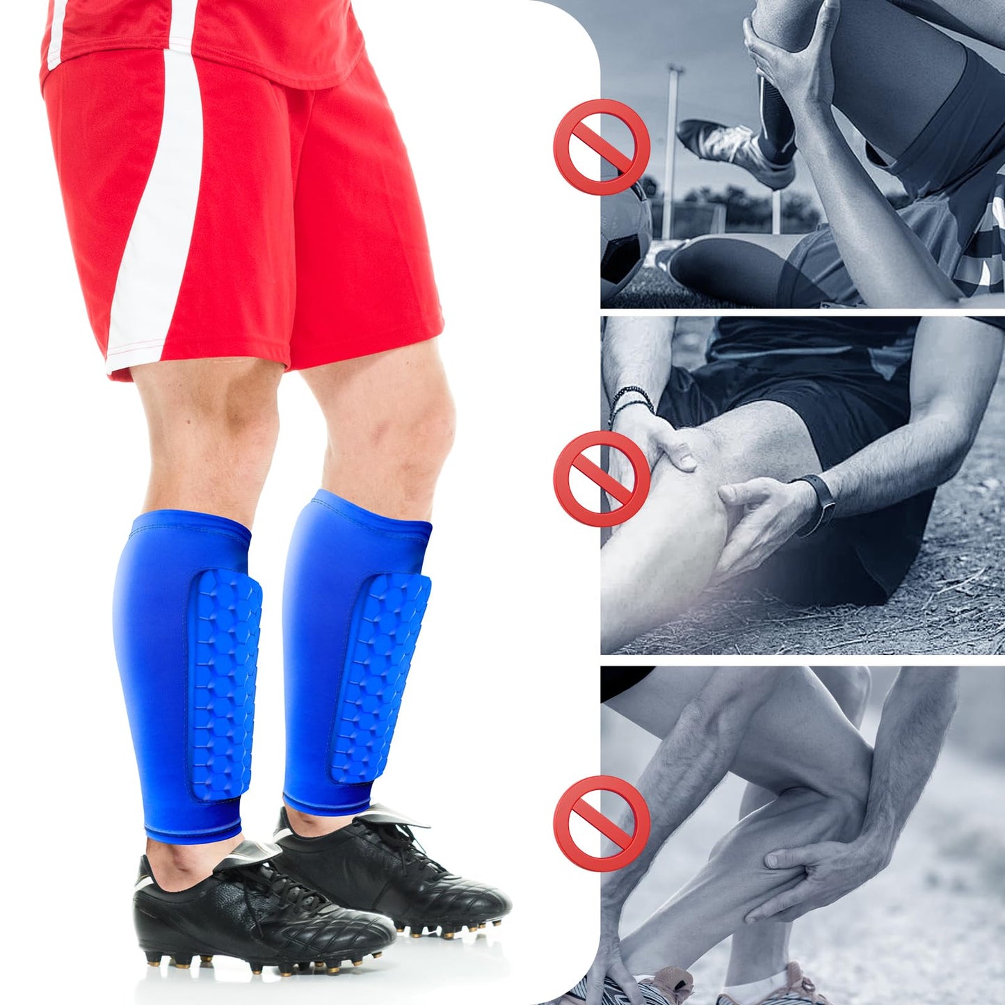 Shin guards for kids soccer - breathable & non-slip shin guards for men's soccer. Developed for young soccer players (72g/1 pair)