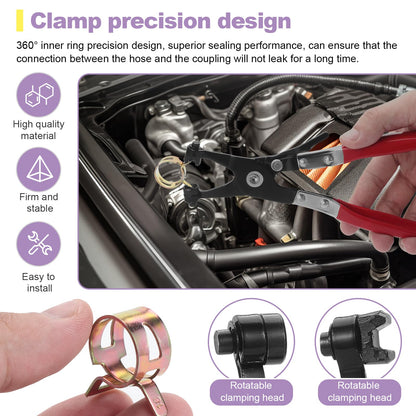 260 pieces of hose spring clamp in 12 sizes fuel line hose clamps hose clip hose clamps closure fuel line clamp 6-25mm, with a hose clamp pliers.