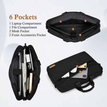 bagasin Laptop bag Laptop briefcase Fits up to 15 15.6 16 inch laptop Expandable Waterproof Shoulder bag Messenger bag Carrying bag Notebook bag PC Computer bag