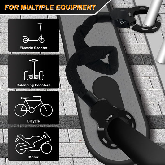 Lock for E Scooter 8mm, handcuff lock, bike lock key, silicone protection against scratches cut-resistant, locks for E scooters/bikes/e-bikes/motorcycles (black-type3)