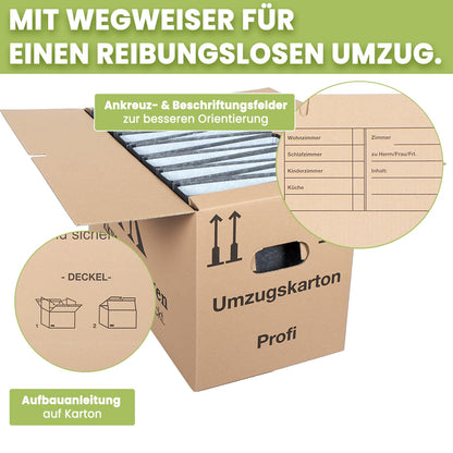 2 double-walled moving boxes, 5 pieces | Extra sturdy & stackable with double corrugation | Strong butterfly bottom | High load capacity | Ideal for any move