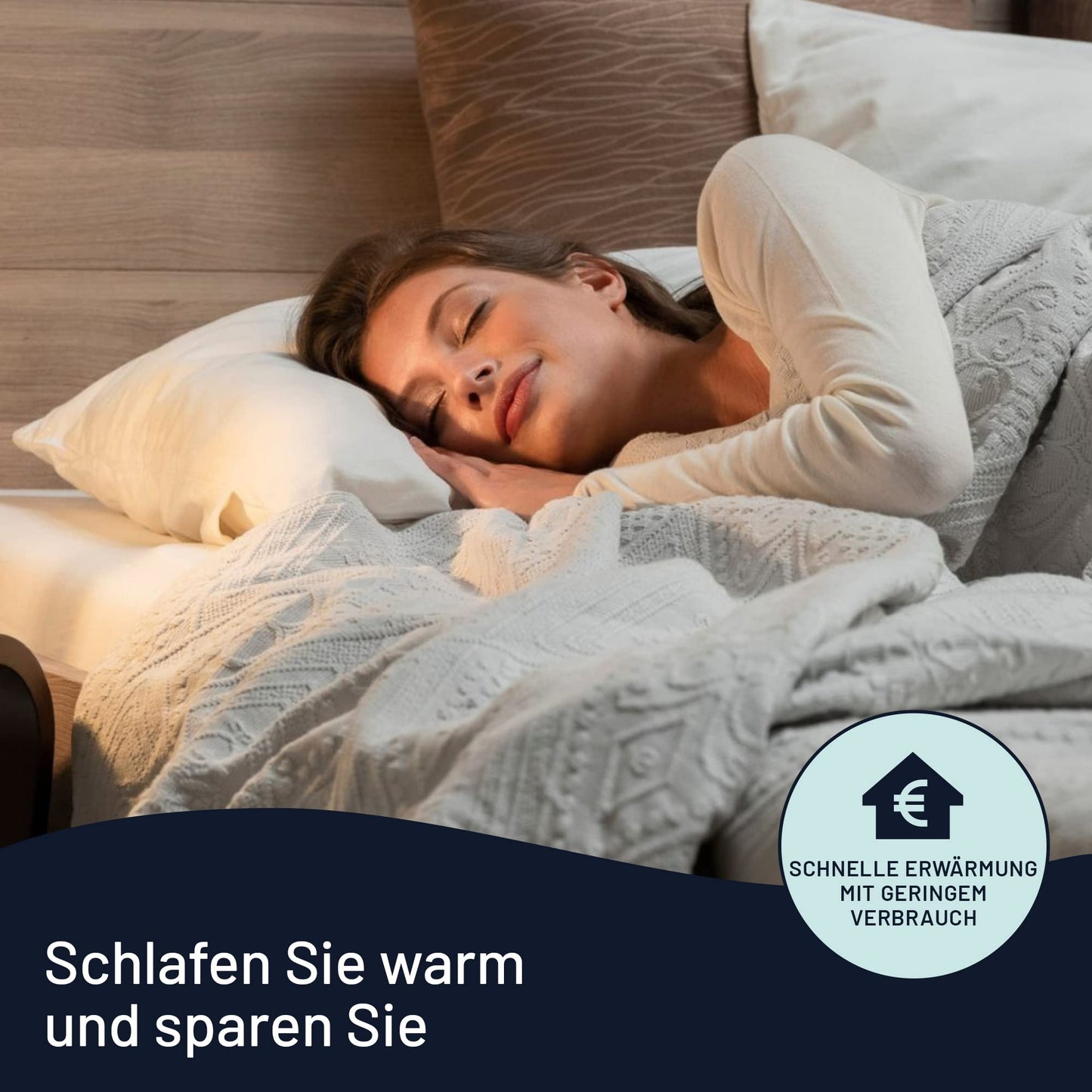 Imetec Scaldasonno Adapto single bed electric blanket, 150x80 cm, low consumption, fast heating, personalized. 100% wool & Merino, Made in Italy, non-slip fabric, control with 6 temp.