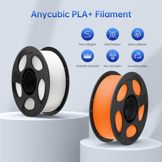 ANYCUBIC PLA+ Filament 1.75mm Black, PLA Plus 3D Printer Filament, High Toughness and Precision - 3D Printing Materials, Intelligent Identification