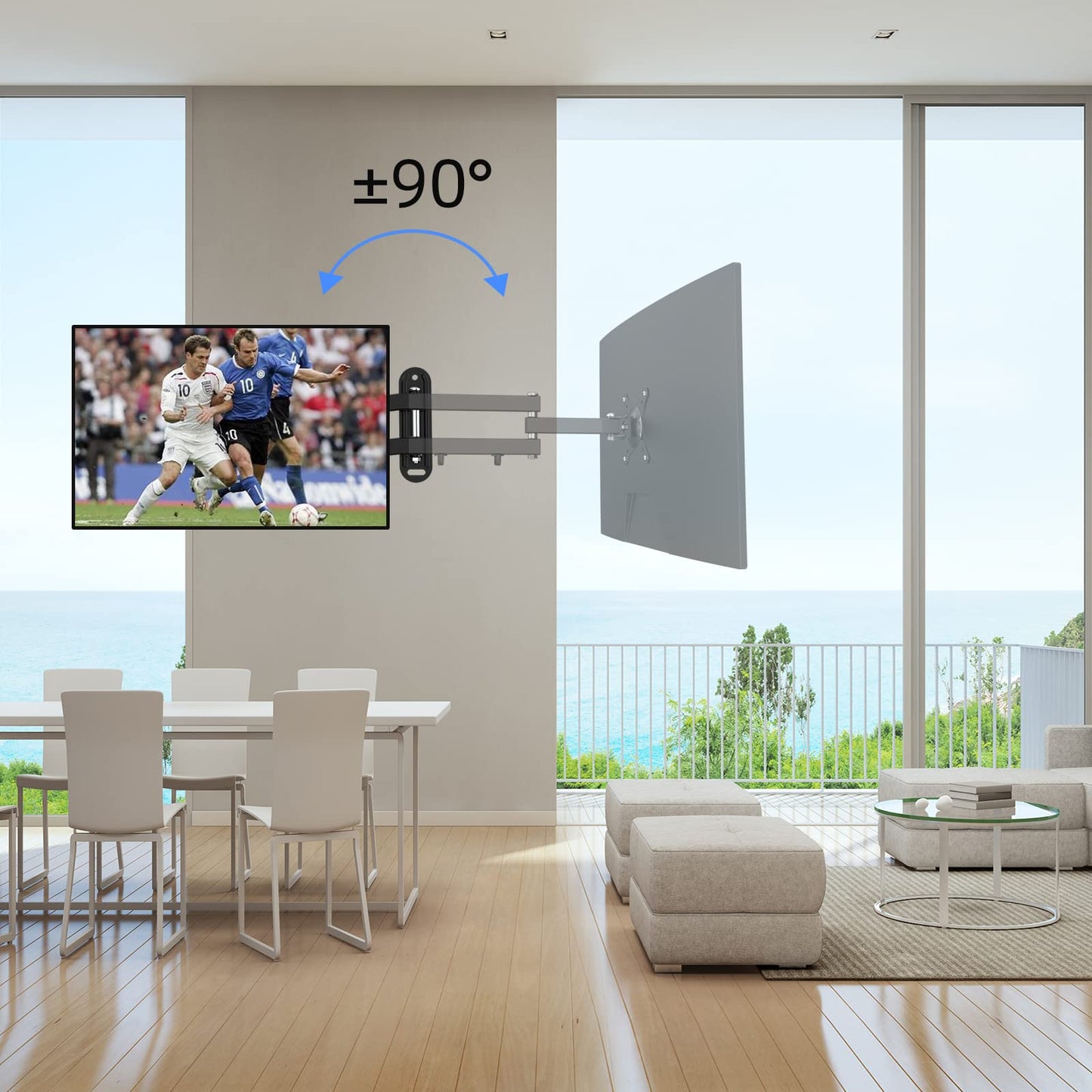 suptek TV wall mount swivel tilt rotation for 15-32 inch flat & curved TVs or monitors, holds up to 13kg. VESA 100x100mm/75x75mm.