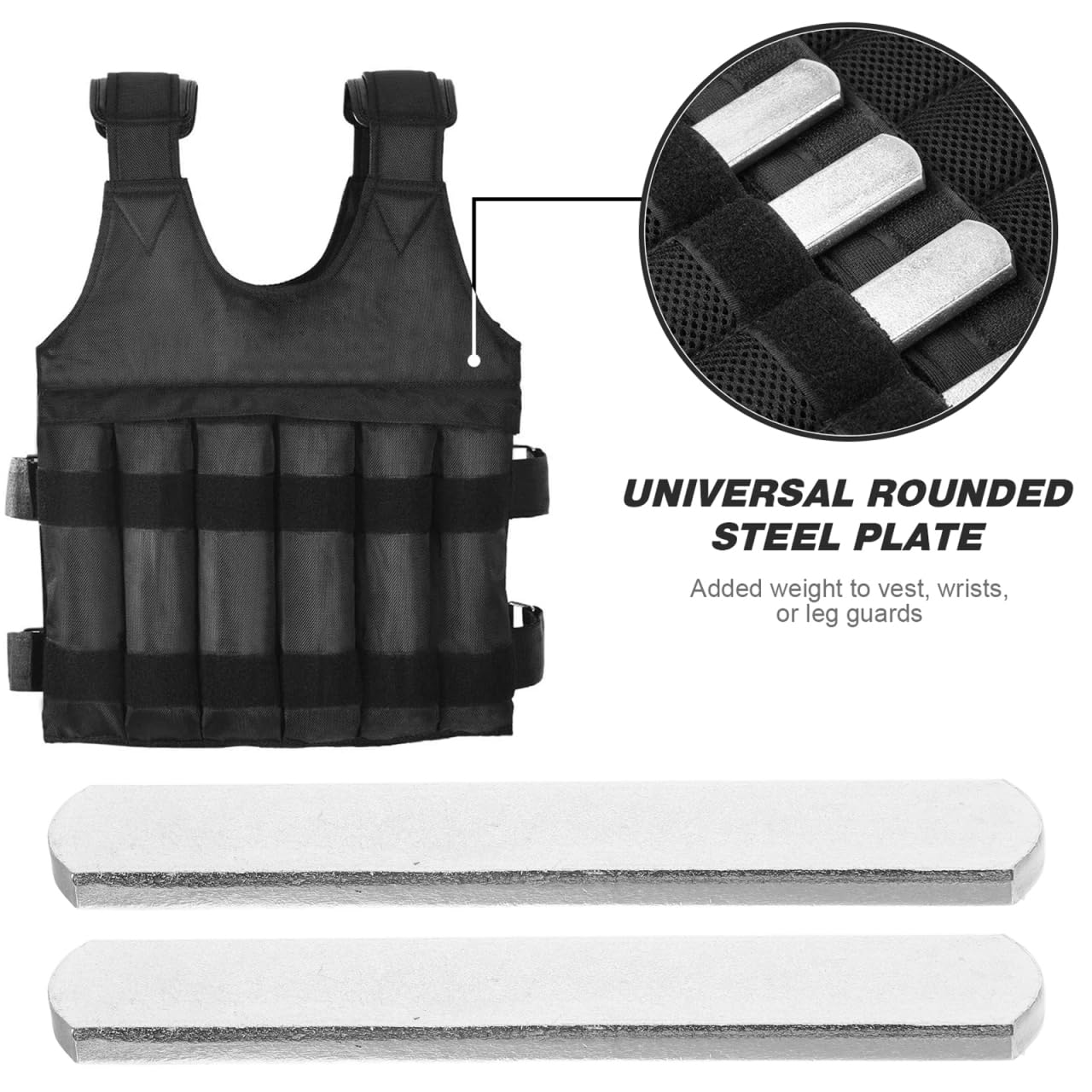 FAVOMOTO 10 Pcs for Weight Vest, Strength Training Weight Plate for Adjustable Round Head Rustproof, Fitness Weight Plates for Strength Training Running Sport