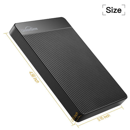 UnionSine External Hard Drive 500GB ultra-thin portable 2.5 inch USB 3.0, SATA, HDD storage for PC, Mac, TV, Wii U, Xbox, PS4 (Black) HD2510