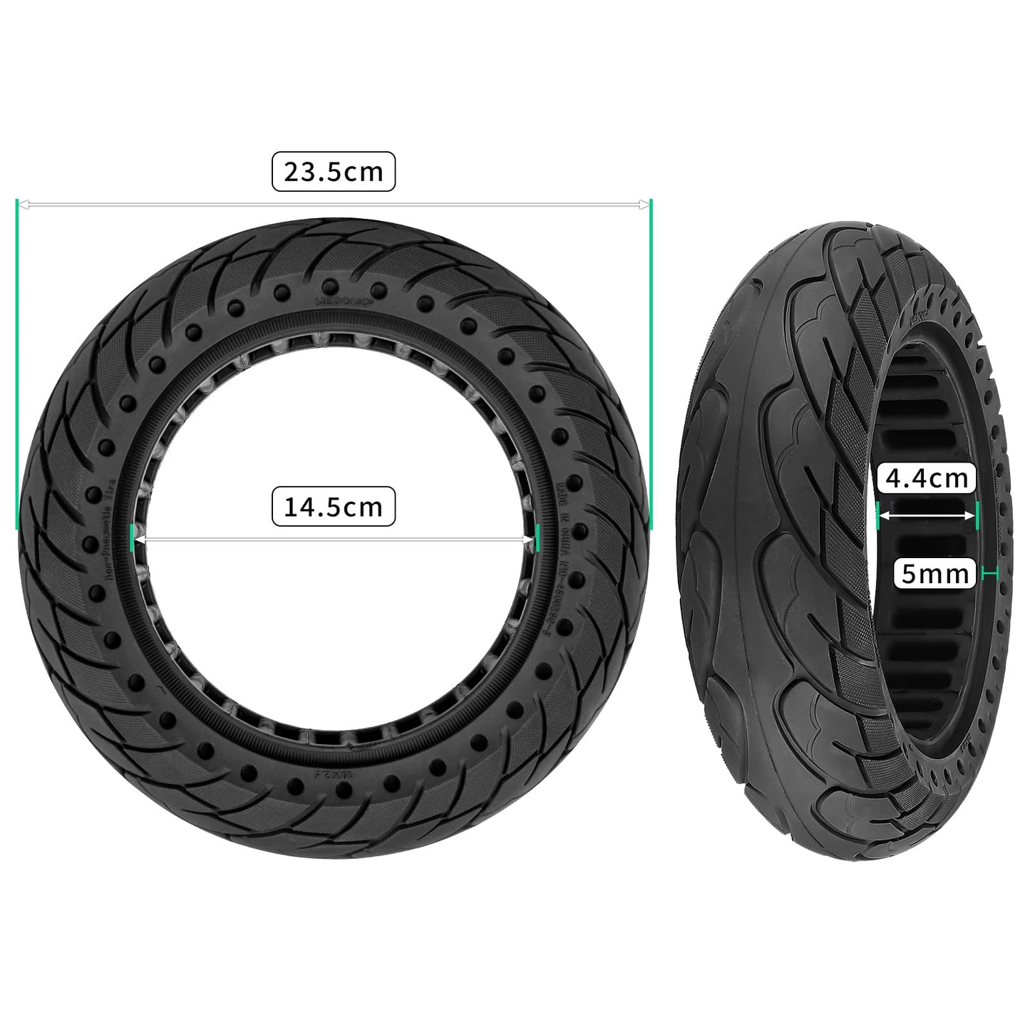 Prodrocam 10 x 2.5 solid rubber tires 60/70-6.5 for Segway Ninebot Max G30 electric scooter 10 inch replacement wheels for scooter (1 piece)