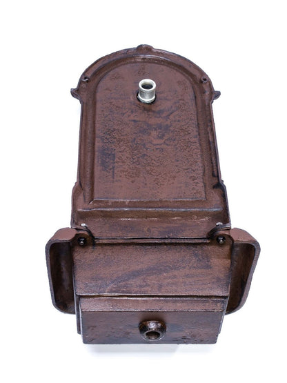 aubaho Fountain 66cm Wash Basin Iron Brown Wall Fountain Garden Antique Style