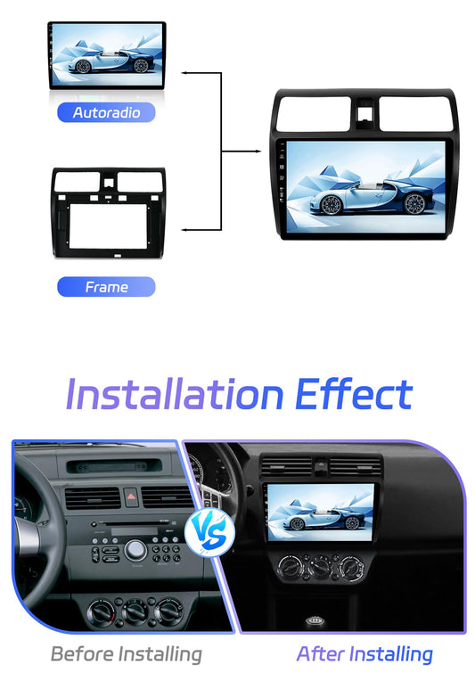 JOYX Android 10 car radio fits Suzuki Swift (2005-2016) - [4G+64G] - Built-in DSP/Carplay/Android Auto - Camera MIC FREE - 10.1 inch - With SWC 4G WiFi Bluetooth 5.0 DAB 360 camera Fast-Boot