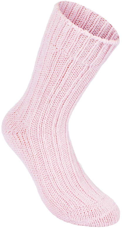 BRUBAKER 4 pairs of alpaca socks with alpaca wool - winter sock set for men and women - pink - size 39-42