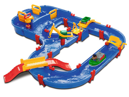 AquaPlay - Waterway Set Mountain Lake - 42-piece game set with Mountain Lake & MegaBridge - Waterway set with 3 play stations and 49 pieces