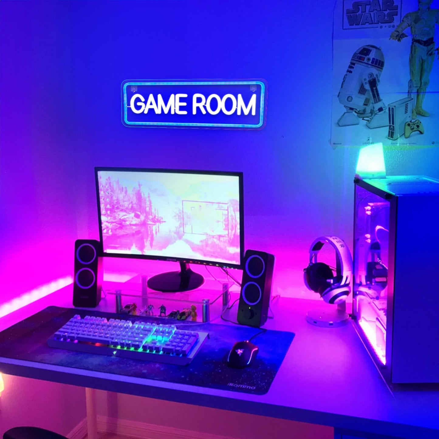 Neon light sign, game arcade neon sign Game Zone Gaming Neon Sign Light up sign Neon signs for game room wall Game Room Bar Party Kids Bedroom decoration Boys gift blue.