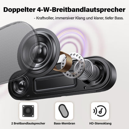 ZETIY PC speakers, USB computer speakers with USB power supply, PC soundbar with USB C connection, USB speakers for desktop, laptop, notebook, plug and play (black)