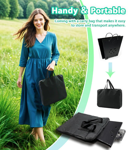 Snowpea - Portable campfire, Foldable, Outdoor fire pit with carrying bag, Iron fire bowl for picnics, campfires, patio - Includes grill grate.