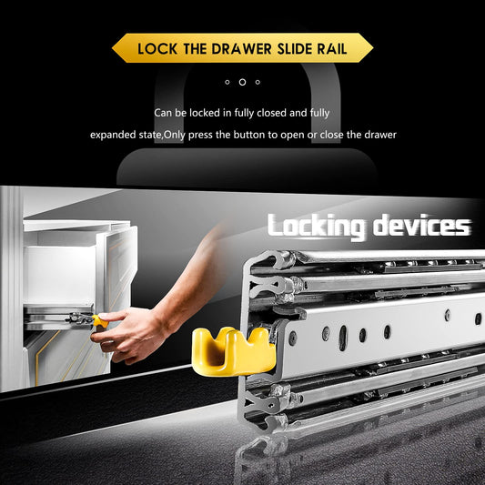 AOLISHENG Heavy Duty Drawer Slides Full Extension 1000mm, with locking function. Heavy duty slides can hold up to 150kg, sold in pairs (2 pieces).