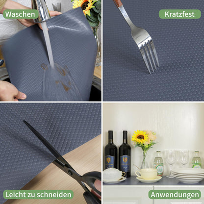 wohomuke Drawer Mat 50x600cm Kitchen Mat for Drawers Drawer Liner Cuttable Eva Refrigerator Mats For Drawers Shelves Cabinet Refrigerator (Gray, 50cmx6m)