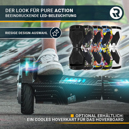 Robway W2 Hoverboard | 𝐃𝐀𝐒 𝐎𝐑𝐈𝐆𝐈𝐍𝐀𝐋 ® Hoverboards for kids, teens & adults - APP control - 𝟮 x 𝟯𝟝𝟢 Watt motors - Self-Balance function - Bluetooth (Matte Black)