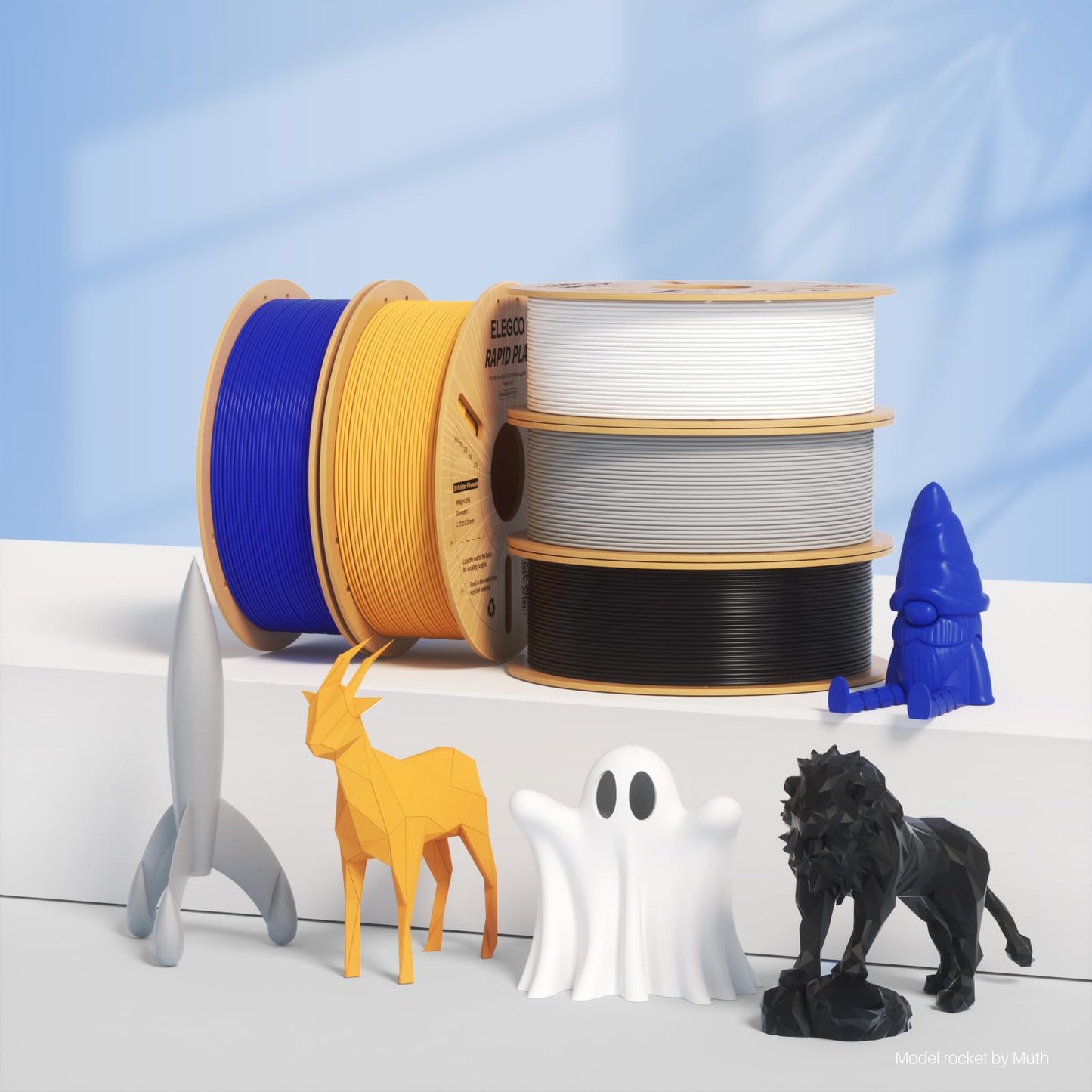 ELEGOO High Speed PLA+ Filament 1.75mm White 1 KG, Rapid PLA Plus 3D Printer Speedy Filament, 600 mm/s High Speed Printing, Dimensional Accuracy +/-0.02mm, 1kg Spool (2.2lbs)