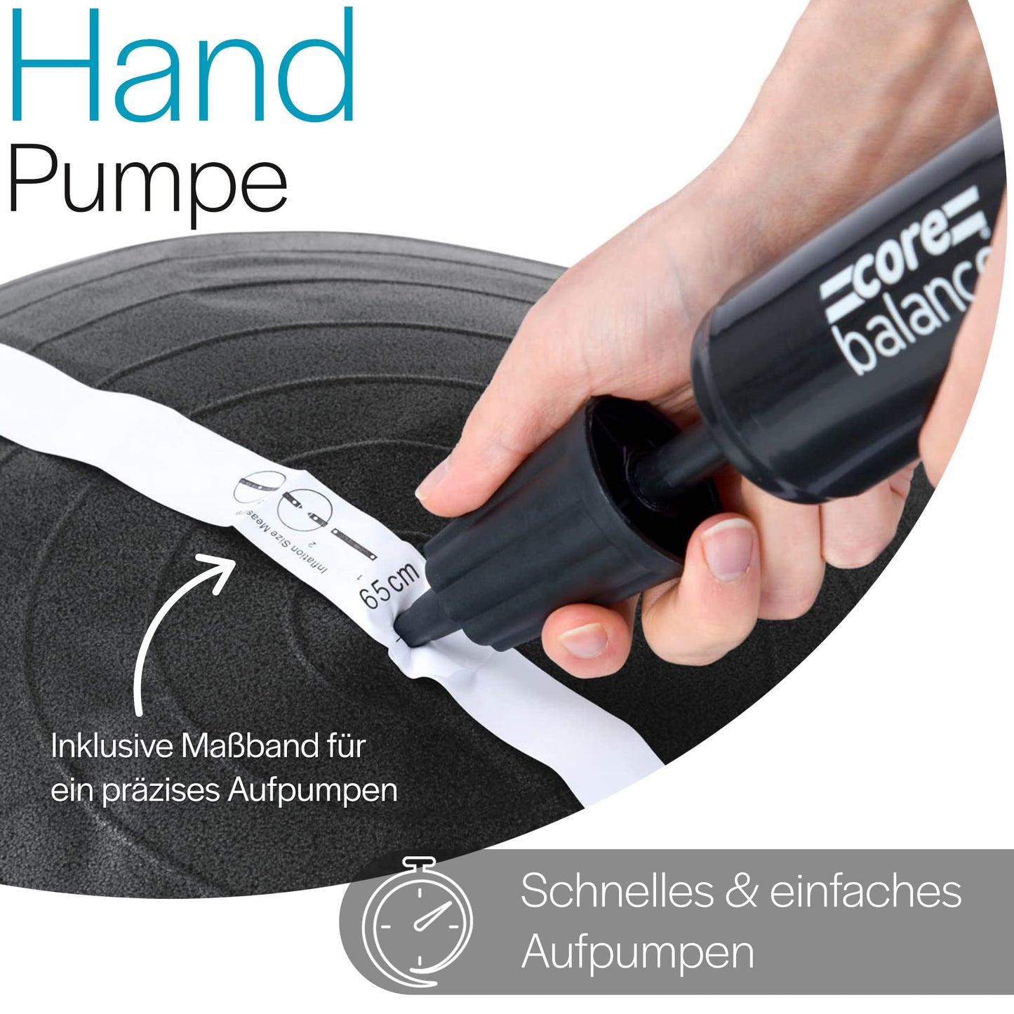 Core Balance, burst-resistant exercise ball - for fitness yoga pregnancy - 55cm 65cm 75cm 85cm - includes air pump