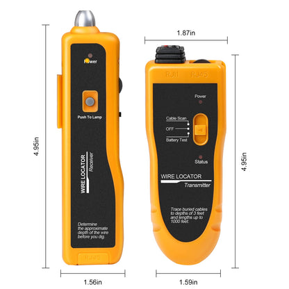 Kolsol F02 underground cable locator, cable locator with headphones, cable tester for pet fence cables, buried cables, irrigation control wires.