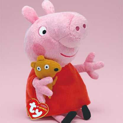 Thank you Peppa Pig Beanies 6-piece set - Peppa, George, Rebecca, Freddy, Candy, and Emily - Soft plush toys for kids - Collectible stuffed animal plushies - Cuddly toys for children