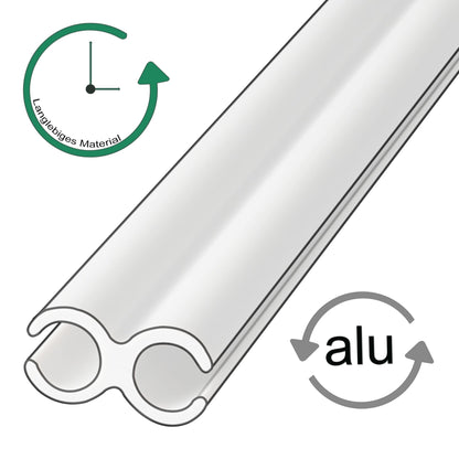 Aluminum double keder rail 1 meter keder strip Ø8mm (suitable for 5-7mm keder) - Aluminum profile keder rail for caravan motorhome - Tent awning skirt railawning rail