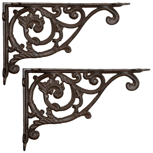 Corner bracket 22 x 33 cm Wall mount Bookshelf bracket Shelf holder set Cast iron Andalusian Antique style Moritz BB-131-BR