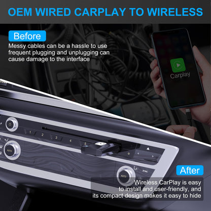 MSXTTLY Wireless Carplay Stick 2 IN 1 U2C-PP Carplay Wireless compatible with cars from 2015-2024, black. Plug and play.